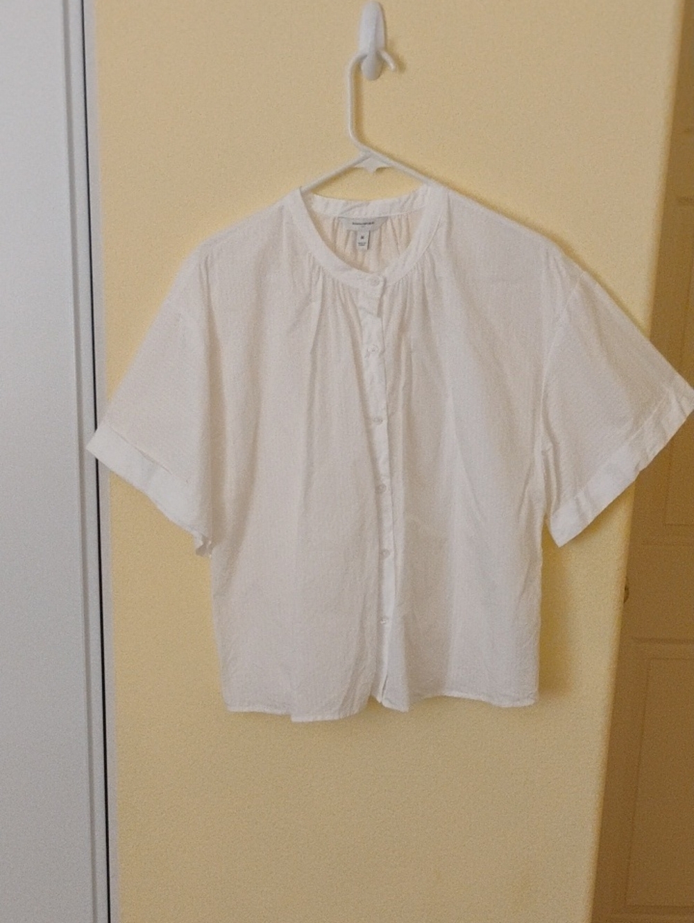 Shadow Stripe Button-Down Top